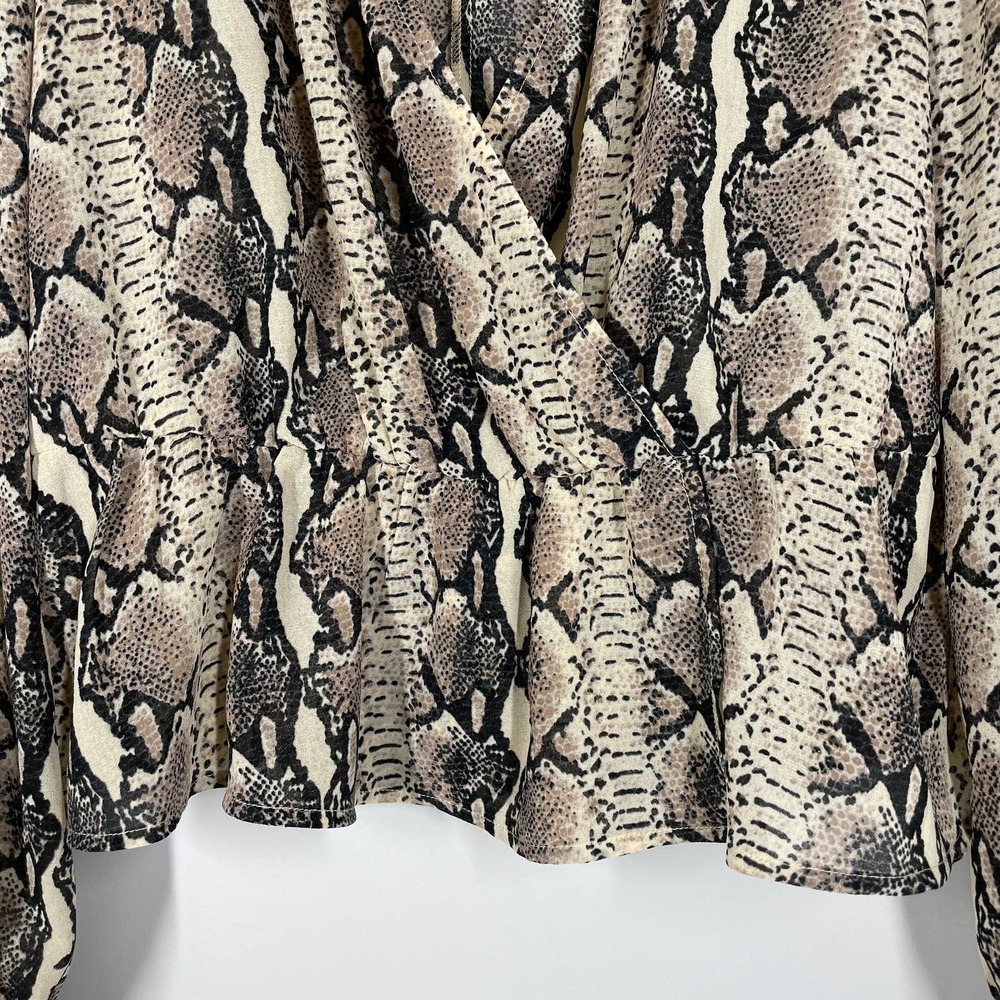 Lpa Python Pinched Shoulder Deep V Plunge Top L - image 5